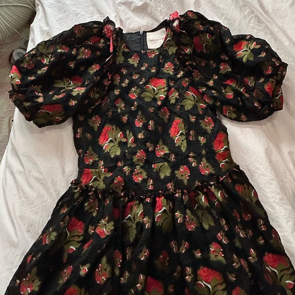 SOLD Simone Rocha x H&M black rose dress - Picture 3 of 5